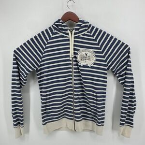 Disney Parks Blue White Stripe Full Zip Hoodie Size Small Disneyland Vacation